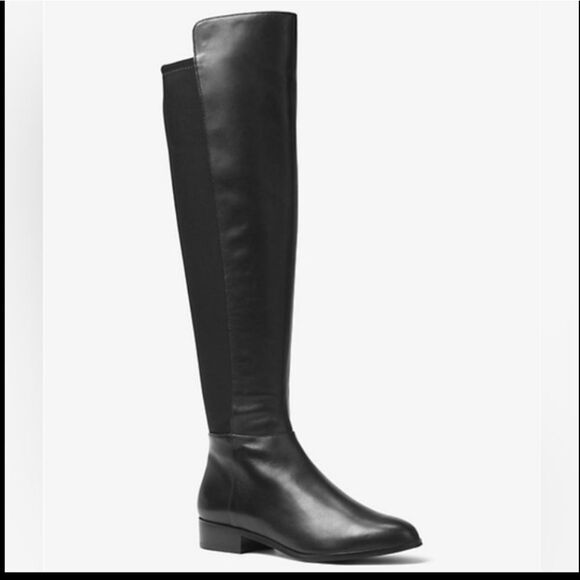 Michael Kors Black Nappa Leather Bromley Riding Tall Boot Us 7.5 - Picture 4 of 16